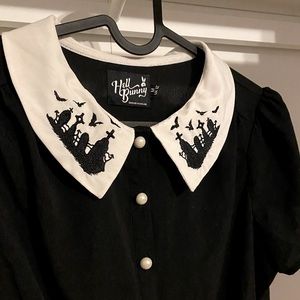 Peter Pan Collar Graveyard Button Up